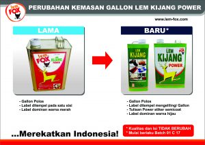 FA_Info Rubah kemasan Gallon LEM KIJANG POWER